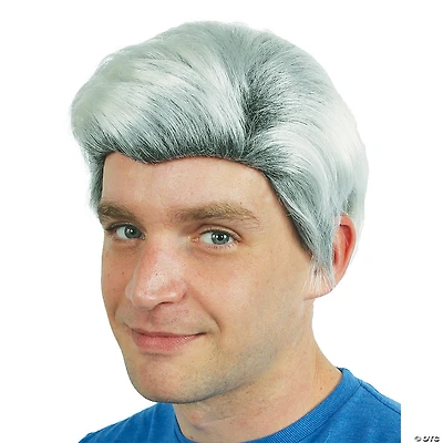 Men's White with Black Roots Wig