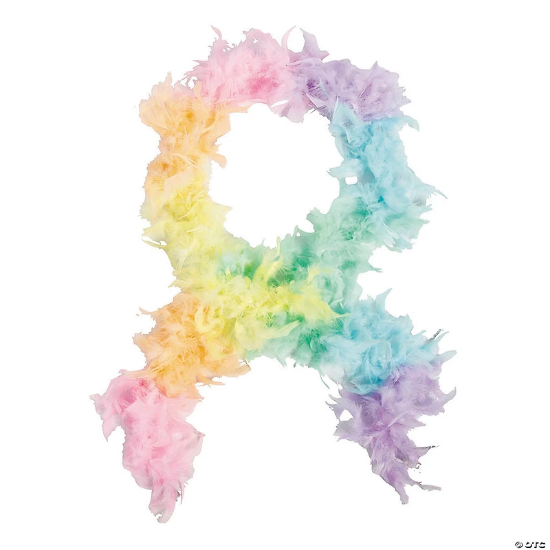 6 Ft. 40-Gram Pastel Rainbow Section Feather Boa