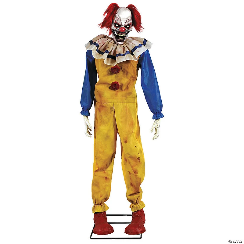 5 Ft. Animated Light-Up Twitching Clown Halloween Decoration