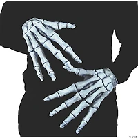 Adults Ghostly White Latex Skeleton Bone Hands Costume Accessory