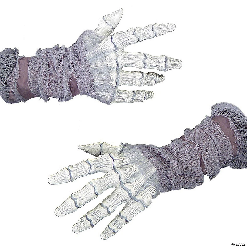 Adults Latex Ghostly Bone Hands With Gauze Costume Accessory