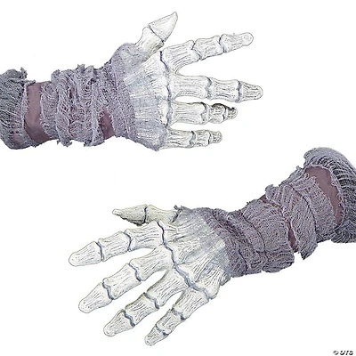 Adults Latex Ghostly Bone Hands With Gauze Costume Accessory