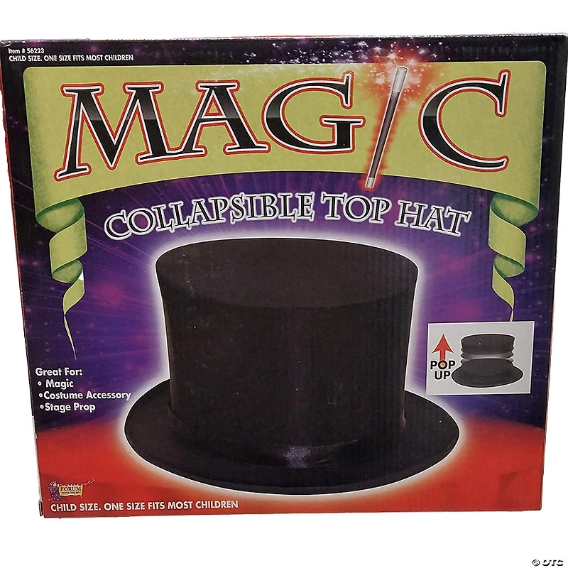 Kids Collapsible Black Top Hat