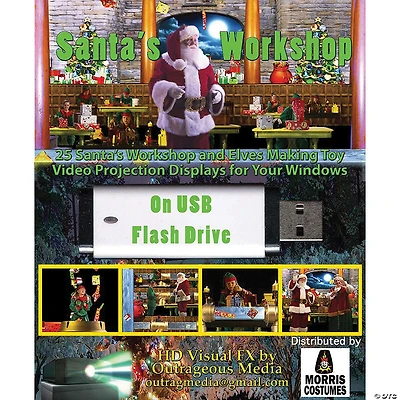 Santa's Workshop Digital Christmas Decoration