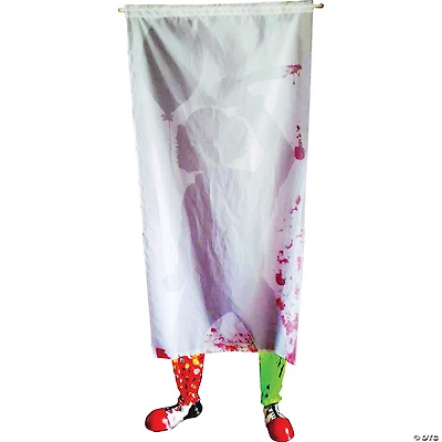 71" Killer Clown Curtain with Feet Halloween Decoration