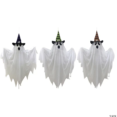 28" Hanging Ghosts with Witch Hat Decoration Set - 3 Pc.