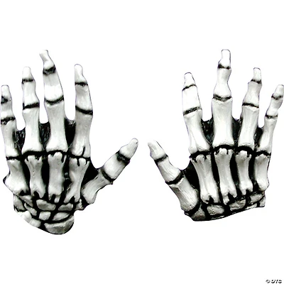 Kids White Latex Skeleton Bone Hands Costume Accessory