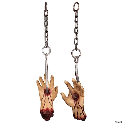 Ghoulish Productions Hanging Severed Hands Halloween Decoration