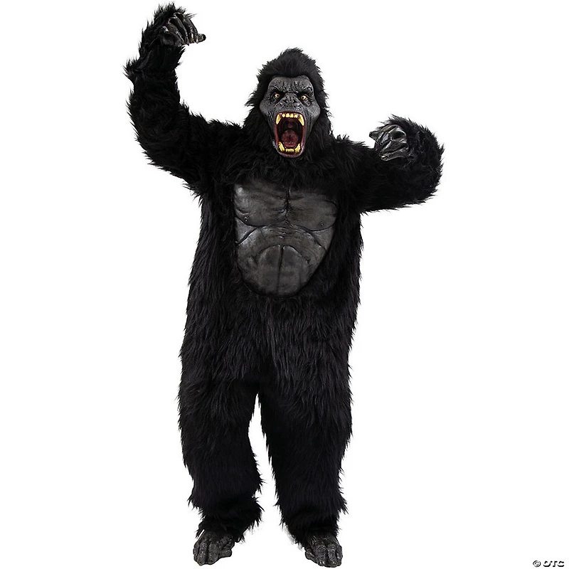 Adults Black Gorilla Suit Costume with Mask - Large 40-42