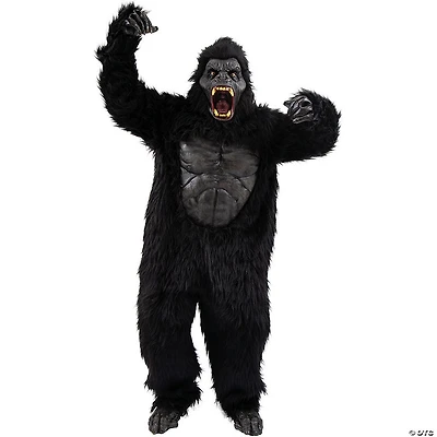 Adults Black Gorilla Suit Costume with Mask - Large 40-42