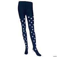 Adult Navy Tights with Silver Polka Dots