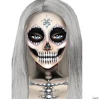 Skeleton Jeweled Face & Chest Sticker