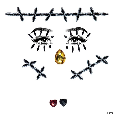 Stitches Jeweled Face Sticker