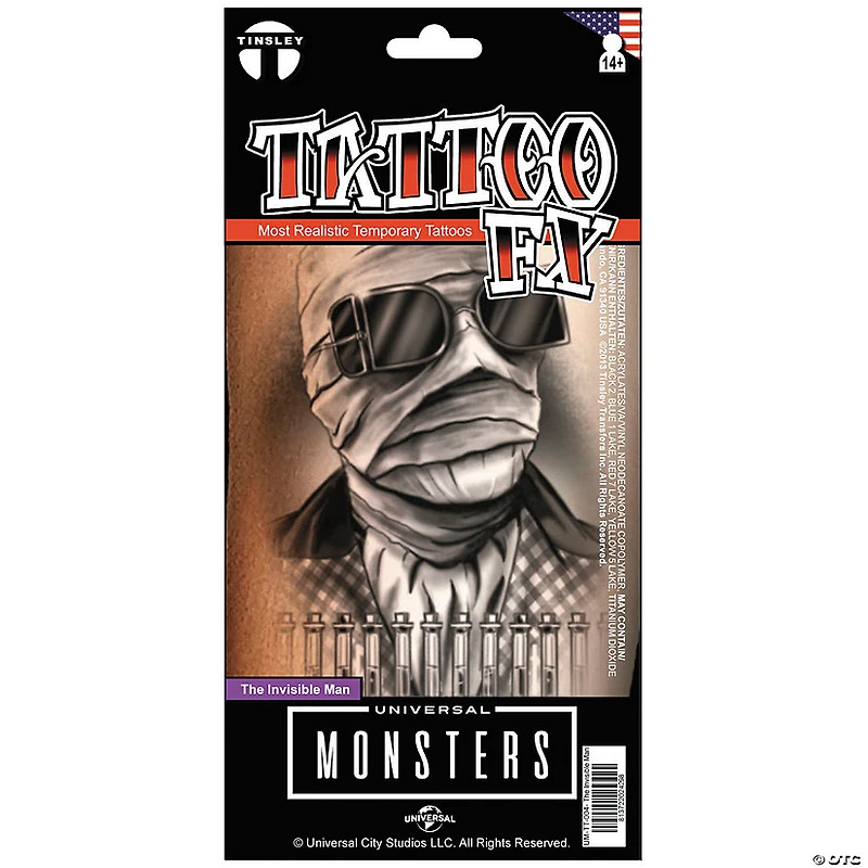 Tinsley Transfers Universal Monsters™ The Invisible Man™ Temporary Tattoo