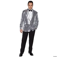 Men's Silver Sequin Jacket Costume - Standard