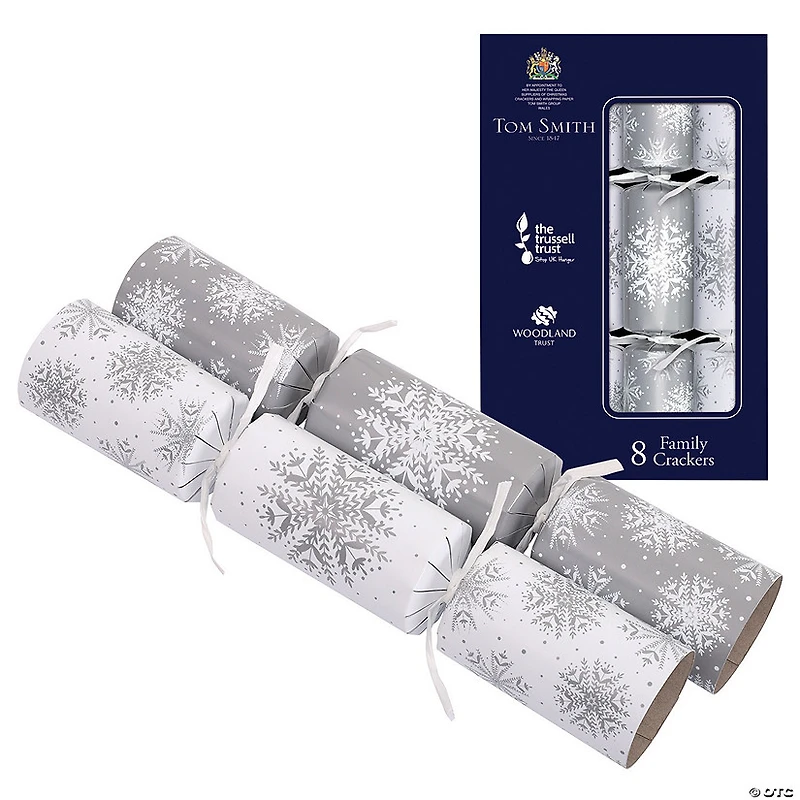 12.5” Silver Family Christmas Party Crackers