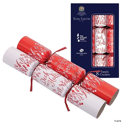 Red & White Contemporary Family Christmas Party Crackers - 8 Pc.