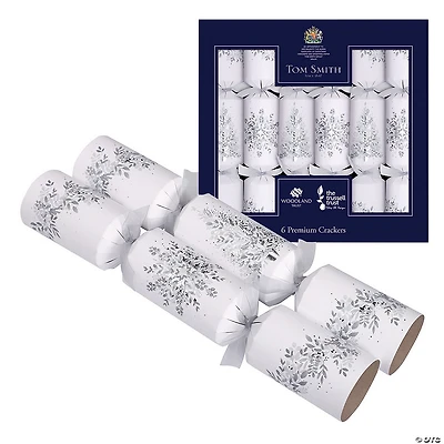 Silver Premium Christmas Party Crackers - 6 Pc.