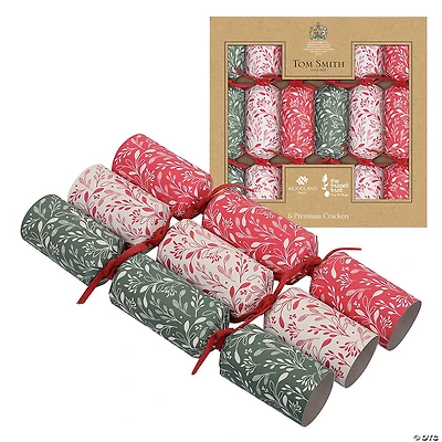 White, Red & Green Premium Christmas Party Crackers - 6 Pc.