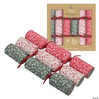 White, Red & Green Premium Christmas Party Crackers - 6 Pc.