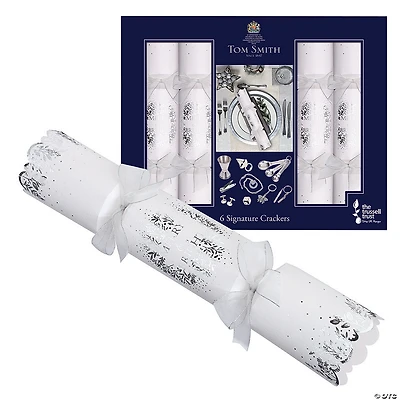 Silver Signature Christmas Party Crackers - 6 Pc.