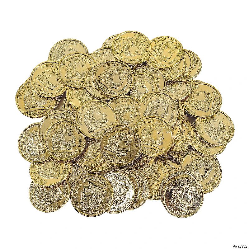 1 1/2" Bulk 144 Pc. Greek Design Shiny Gold Plastic Coins