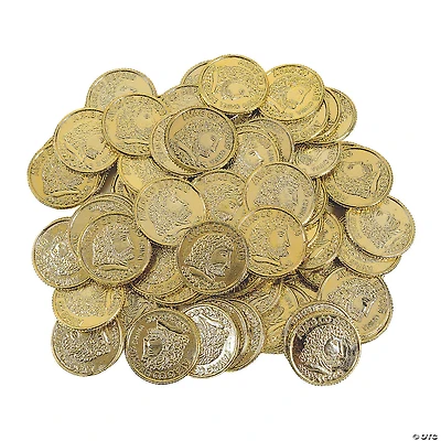 1 1/2" Bulk 144 Pc. Greek Design Shiny Gold Plastic Coins