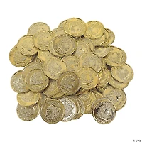 1 1/2" Bulk 144 Pc. Greek Design Shiny Gold Plastic Coins
