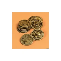 1 1/2" Bulk 144 Pc. Pirate Skull & Crossbones Gold Plastic Coins