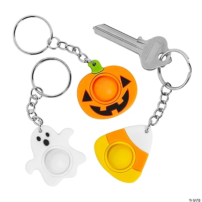 1 1/2" Bulk 48 Pc. Lotsa Pops Pop Fidget Toy Mini Halloween Keychain Assortment