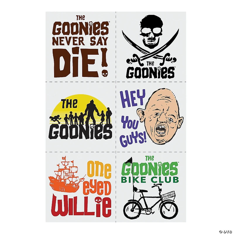 1 1/2" Bulk 72 Pc. The Goonies™ Iconic Movie Temporary Tattoos