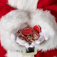 1 1/4" Red Santa Believe Metal Coins with Red Velvet Drawstring Bag - 24 Pc.