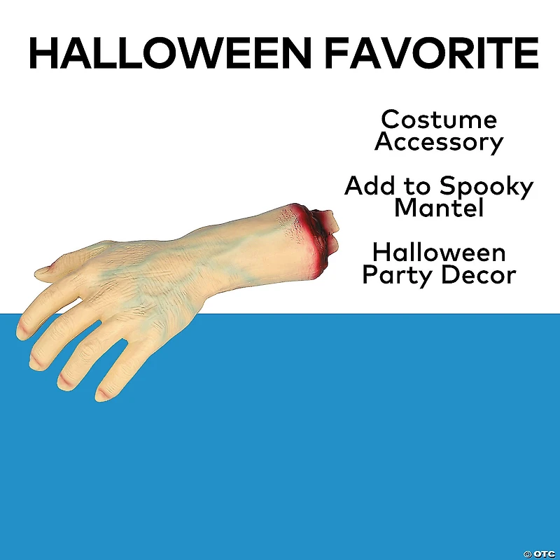 10 1/2" Severed Plastic Hand Halloween Tabletop Decoration