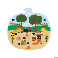 10 1/2" x 10 1/2" Pumpkin Patch-Shaped Sticker Scenes - 12 Pc.