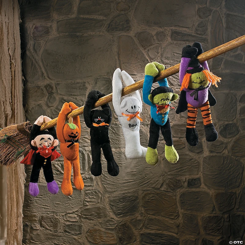 10 3/4" - 12" Halloween Long Arm Stuffed Characters - 12 Pc.