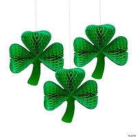 10 3/4" St. Patrick’s Day Hanging Clover Decorations - 3 Pc.