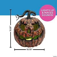 10 3/4" x 12 1/4" Light-Up Talking Rotten Jack-O’-Lantern Foam Halloween Decoration
