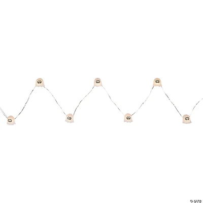 10-Count LED Halloween Ghost Fairy Lights  5.25ft  Copper Wire