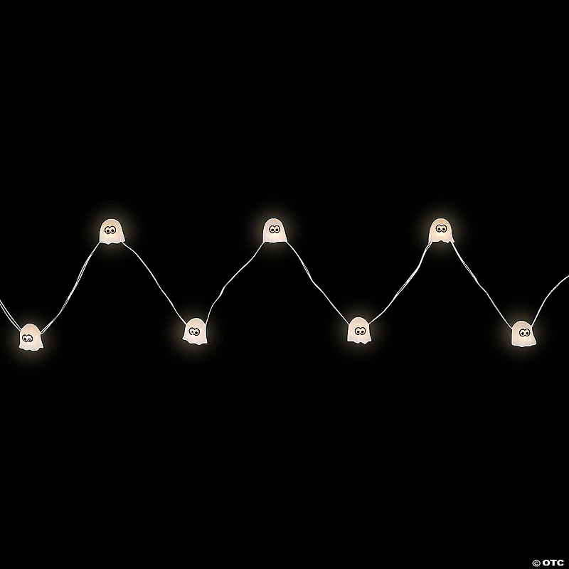 10-Count LED Halloween Ghost Fairy Lights  5.25ft  Copper Wire