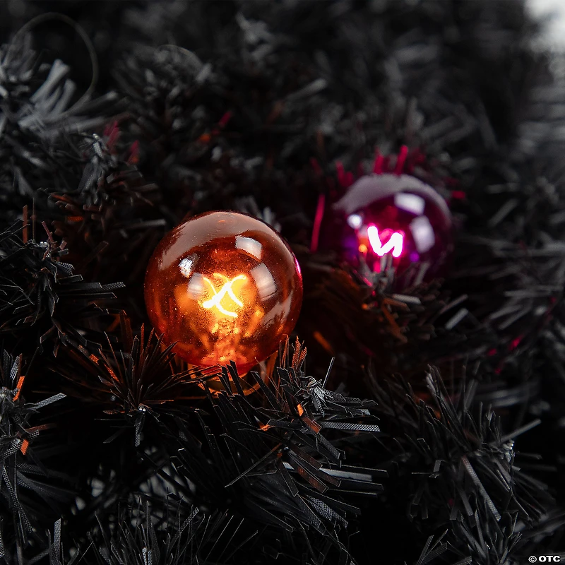 10-Count Orange and Purple G40 Globe Halloween Lights  9ft Black Wire