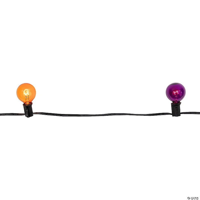 10-Count Orange and Purple G40 Globe Halloween Lights  9ft Black Wire