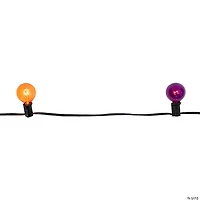 10-Count Orange and Purple G40 Globe Halloween Lights  9ft Black Wire