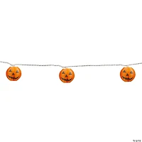 10-Count Orange Jack-O-Lantern Paper Lantern Halloween Lights  8.5ft White Wire