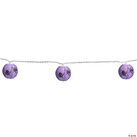 10-Count Purple and Black Spider Paper Lantern Halloween Lights  8.5ft White Wire