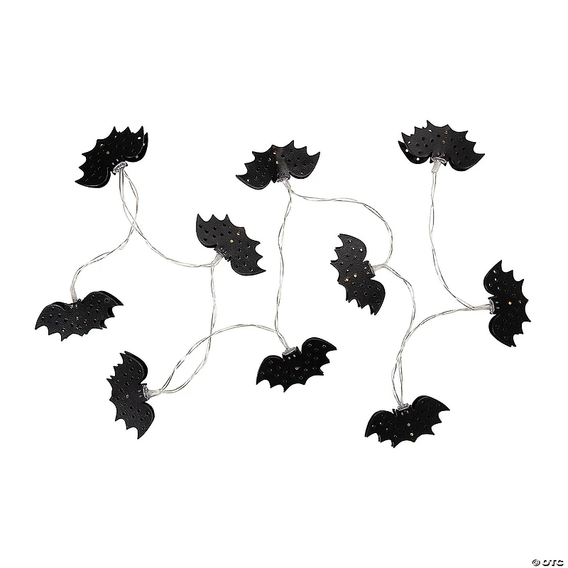 10-Count Warm White LED Halloween Bat Fairy Lights  4.25ft Copper Wire