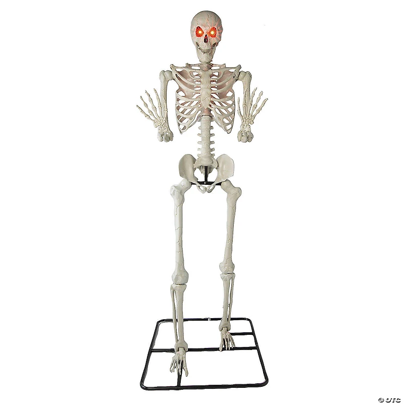10 Ft. 5" Standing Multicolor Light-Up Eyes Posable Titan Skeleton Halloween Decoration
