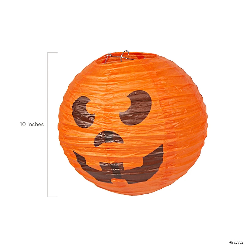 10" Jack-O’-Lantern Hanging Paper Lantern Halloween Decorations - 12 Pc.