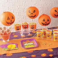 10" Jack-O’-Lantern Hanging Paper Lantern Halloween Decorations - 12 Pc.