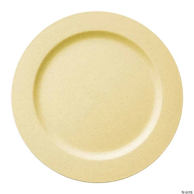 10" Matte Bright Yellow Round Disposable Plastic Dinner Plates (40 Plates)