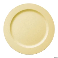 10" Matte Bright Yellow Round Disposable Plastic Dinner Plates (40 Plates)